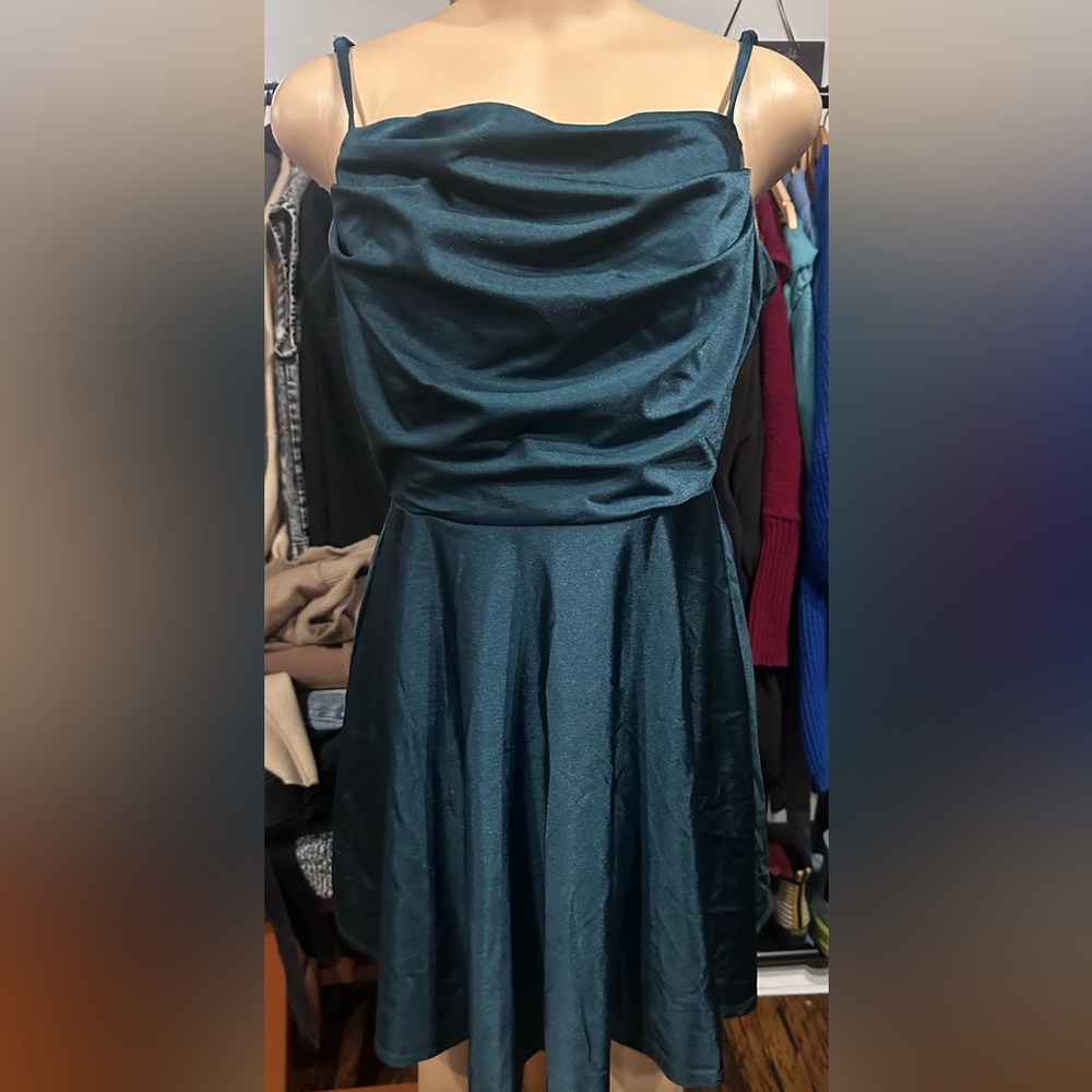 City Studio Teal Mini Dress